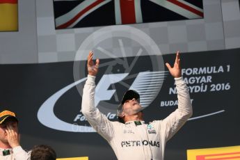 World © Octane Photographic Ltd. Mercedes AMG Petronas W07 Hybrid – Lewis Hamilton. Sunday 24th July 2016, F1 Hungarian GP Podium, Hungaroring, Hungary. Digital Ref :