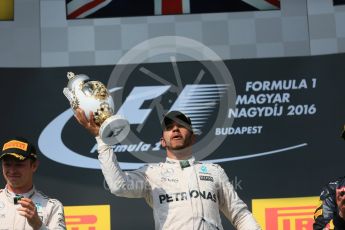 World © Octane Photographic Ltd. Mercedes AMG Petronas W07 Hybrid – Lewis Hamilton. Sunday 24th July 2016, F1 Hungarian GP Podium, Hungaroring, Hungary. Digital Ref :