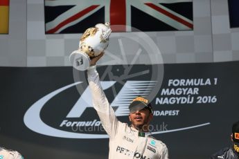 World © Octane Photographic Ltd. Mercedes AMG Petronas W07 Hybrid – Lewis Hamilton. Sunday 24th July 2016, F1 Hungarian GP Podium, Hungaroring, Hungary. Digital Ref :