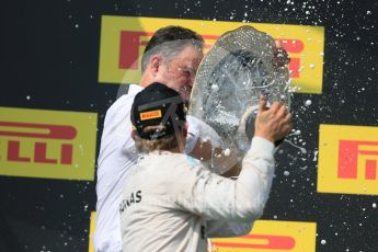 World © Octane Photographic Ltd. Mercedes AMG Petronas W07 Hybrid – Lewis Hamilton. Sunday 24th July 2016, F1 Hungarian GP Podium, Hungaroring, Hungary. Digital Ref :