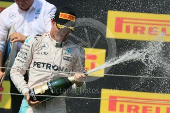 World © Octane Photographic Ltd. Mercedes AMG Petronas W07 Hybrid – Lewis Hamilton. Sunday 24th July 2016, F1 Hungarian GP Podium, Hungaroring, Hungary. Digital Ref :