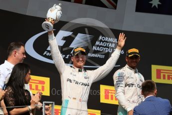World © Octane Photographic Ltd. Mercedes AMG Petronas W07 Hybrid – Lewis Hamilton. Sunday 24th July 2016, F1 Hungarian GP Podium, Hungaroring, Hungary. Digital Ref :
