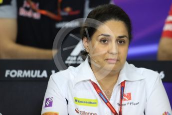 World © Octane Photographic Ltd. F1 Hungarian GP FIA Personnel Press Conference, Hungaroring, Hungary. Friday 22nd July 2016. Monisha Kaltenborn – Sauber F1 Team – Team Principal. Digital Ref : 1643LB1D2525