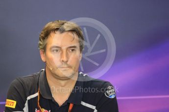 World © Octane Photographic Ltd. F1 Hungarian GP FIA Personnel Press Conference, Hungaroring, Hungary. Friday 22nd July 2016. James Key – Scuderia Toro Rosso Technical Director. Digital Ref : 1643LB1D2698