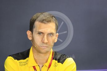 World © Octane Photographic Ltd. F1 Hungarian GP FIA Personnel Press Conference, Hungaroring, Hungary. Friday 22nd July 2016 Remi Taffin – Renault Sport F1 Team Engine Technical Director. Digital Ref : 1643LB1D2703