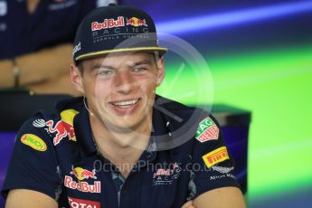 World © Octane Photographic Ltd. F1 British GP FIA Drivers’ Press Conference, Hungaroring, Hungary. Thursday 21st July 2016. Red Bull Racing – Max Verstappen. Digital Ref :1635LB1D0036