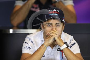 World © Octane Photographic Ltd. F1 British GP FIA Drivers’ Press Conference, Hungaroring, Hungary. Thursday 21st July 2016. Williams Martini Racing – Felipe Massa. Digital Ref :1635LB1D0069