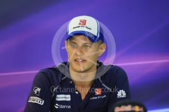 World © Octane Photographic Ltd. F1 British GP FIA Drivers’ Press Conference, Hungaroring, Hungary. Thursday 21st July 2016. Sauber F1 Team – Marcus Ericsson. Digital Ref :1635LB1D0096
