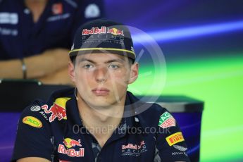 World © Octane Photographic Ltd. F1 British GP FIA Drivers’ Press Conference, Hungaroring, Hungary. Thursday 21st July 2016. Red Bull Racing – Max Verstappen. Digital Ref :1635LB1D0101
