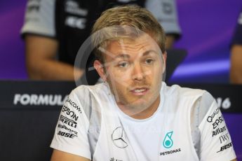 World © Octane Photographic Ltd. F1 British GP FIA Drivers’ Press Conference, Hungaroring, Hungary. Thursday 21st July 2016. Mercedes AMG Petronas – Nico Rosberg. Digital Ref :1635LB1D0108