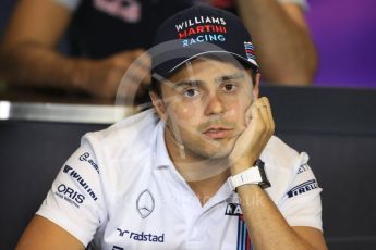 World © Octane Photographic Ltd. F1 British GP FIA Drivers’ Press Conference, Hungaroring, Hungary. Thursday 21st July 2016. Williams Martini Racing – Felipe Massa. Digital Ref :1635LB1D0112