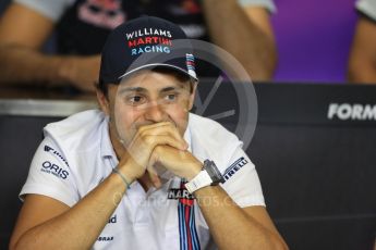 World © Octane Photographic Ltd. F1 British GP FIA Drivers’ Press Conference, Hungaroring, Hungary. Thursday 21st July 2016. Williams Martini Racing – Felipe Massa. Digital Ref :1635LB1D0130