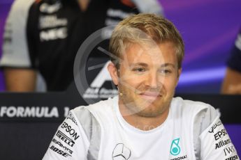 World © Octane Photographic Ltd. F1 British GP FIA Drivers’ Press Conference, Hungaroring, Hungary. Thursday 21st July 2016. Mercedes AMG Petronas – Nico Rosberg. Digital Ref :1635LB1D0138