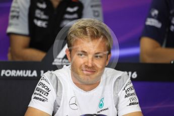 World © Octane Photographic Ltd. F1 British GP FIA Drivers’ Press Conference, Hungaroring, Hungary. Thursday 21st July 2016. Mercedes AMG Petronas – Nico Rosberg. Digital Ref :1635LB1D0158