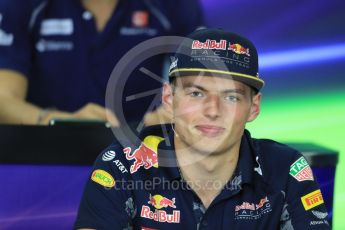 World © Octane Photographic Ltd. F1 British GP FIA Drivers’ Press Conference, Hungaroring, Hungary. Thursday 21st July 2016. Red Bull Racing – Max Verstappen. Digital Ref :1635LB1D0163