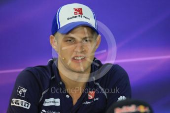 World © Octane Photographic Ltd. F1 British GP FIA Drivers’ Press Conference, Hungaroring, Hungary. Thursday 21st July 2016. Sauber F1 Team – Marcus Ericsson. Digital Ref :1635LB1D9620