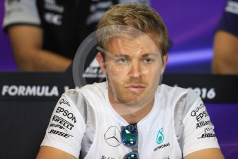 World © Octane Photographic Ltd. F1 British GP FIA Drivers’ Press Conference, Hungaroring, Hungary. Thursday 21st July 2016. Mercedes AMG Petronas – Nico Rosberg. Digital Ref :1635LB1D9639