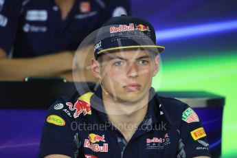 World © Octane Photographic Ltd. F1 British GP FIA Drivers’ Press Conference, Hungaroring, Hungary. Thursday 21st July 2016. Red Bull Racing – Max Verstappen. Digital Ref :1635LB1D9951