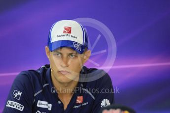 World © Octane Photographic Ltd. F1 British GP FIA Drivers’ Press Conference, Hungaroring, Hungary. Thursday 21st July 2016. Sauber F1 Team – Marcus Ericsson. Digital Ref :1635LB1D9989