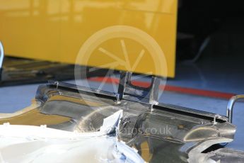 World © Octane Photographic Ltd. Renault Sport F1 Team RS16 floor. Thursday 21st July 2016, F1 Hungarian GP Pitlane, Hungaroring, Hungary. Digital Ref : 1636CB1D5390