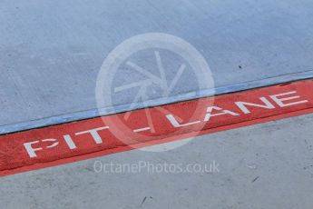 World © Octane Photographic Ltd. Pit lane line. Thursday 21st July 2016, F1 Hungarian GP Pitlane, Hungaroring, Hungary. Digital Ref : 1636CB1D5447