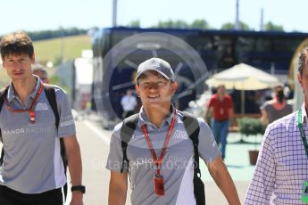 World © Octane Photographic Ltd. Manor Racing MRT05 – Rio Haryanto. Thursday 21st July 2016, F1 Hungarian GP Pitlane, Hungaroring, Hungary. Digital Ref : 1636CB1D5448
