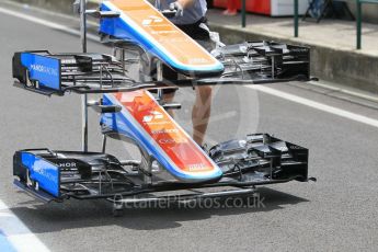 World © Octane Photographic Ltd. Manor Racing MRT05 - Pascal Wehrlein. Thursday 21st July 2016, F1 Hungarian GP Pitlane, Hungaroring, Hungary. Digital Ref :1636CB1D5645