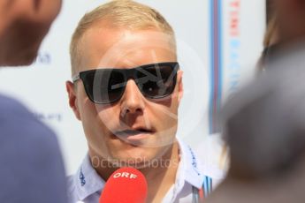 World © Octane Photographic Ltd. Williams Martini Racing, Williams Mercedes FW38 – Valtteri Bottas. Thursday 21st July 2016, F1 Hungarian GP Paddock, Hungaroring, Hungary. Digital Ref :1636CB1D5678