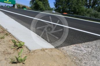 World © Octane Photographic Ltd. Curbs on the outside of turn 2. Thursday 21st July 2016, F1 Hungarian GP, Hungaroring, Hungary. Digital Ref :1636CB5D6305