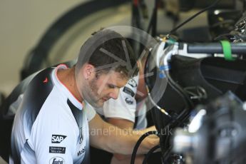 World © Octane Photographic Ltd. Williams Martini Racing, Williams Mercedes FW38. Thursday 21st July 2016, F1 Hungarian GP Pitlane, Hungaroring, Hungary. Digital Ref :1636CB5D6374
