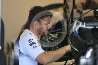 World © Octane Photographic Ltd. Williams Martini Racing, Williams Mercedes FW38. Thursday 21st July 2016, F1 Hungarian GP Pitlane, Hungaroring, Hungary. Digital Ref :1636CB5D6379