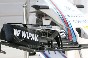 World © Octane Photographic Ltd. Williams Martini Racing, Williams Mercedes FW38. Thursday 21st July 2016, F1 Hungarian GP Paddock, Hungaroring, Hungary. Digital Ref :1636CB5D6411