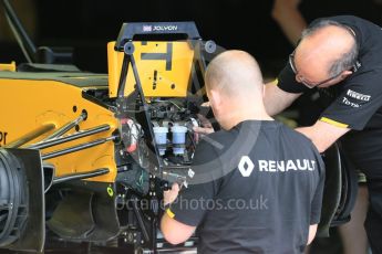 World © Octane Photographic Ltd. Renault Sport F1 Team RS16 – Jolyon Palmer. Thursday 21st July 2016, F1 Hungarian GP Paddock, Hungaroring, Hungary. Digital Ref :1636CB5D6414