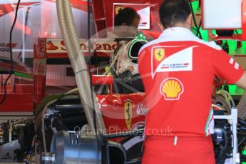 World © Octane Photographic Ltd. Scuderia Ferrari SF16-H. Thursday 21st July 2016, F1 Hungarian GP Pitlane, Hungaroring, Hungary. Digital Ref : 1636LB1D0388