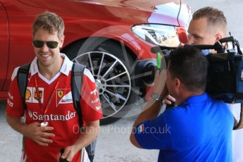 World © Octane Photographic Ltd. Scuderia Ferrari SF16-H – Sebastian Vettel. Thursday 21st July 2016, F1 Hungarian GP Paddock, Hungaroring, Hungary. Digital Ref : 1636LB1D0433