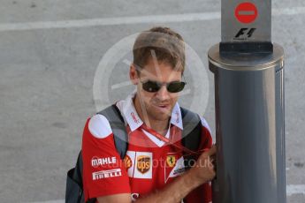 World © Octane Photographic Ltd. Scuderia Ferrari SF16-H – Sebastian Vettel. Thursday 21st July 2016, F1 Hungarian GP Paddock, Hungaroring, Hungary. Digital Ref : 1636LB1D0439
