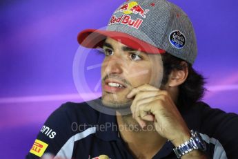 World © Octane Photographic Ltd. F1 Italian GP FIA Drivers’ Press Conference, Monza, Italy. Thursday 1st September 2016. Scuderia Toro Rosso – Carlos Sainz. Digital Ref : 1695LB1D4119