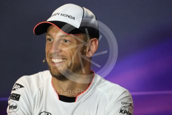 World © Octane Photographic Ltd. F1 Italian GP FIA Drivers’ Press Conference, Monza, Italy. Thursday 1st September 2016. McLaren Honda – Jenson Button. Digital Ref : 1695LB1D4128