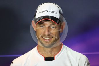 World © Octane Photographic Ltd. F1 Italian GP FIA Drivers’ Press Conference, Monza, Italy. Thursday 1st September 2016. McLaren Honda – Jenson Button. Digital Ref : 1695LB1D4143
