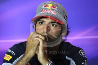 World © Octane Photographic Ltd. F1 Italian GP FIA Drivers’ Press Conference, Monza, Italy. Thursday 1st September 2016. Scuderia Toro Rosso – Carlos Sainz. Digital Ref : 1695LB1D4156