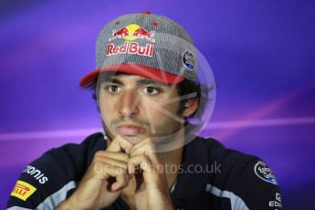 World © Octane Photographic Ltd. F1 Italian GP FIA Drivers’ Press Conference, Monza, Italy. Thursday 1st September 2016. Scuderia Toro Rosso – Carlos Sainz. Digital Ref : 1695LB1D4218