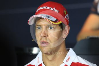 World © Octane Photographic Ltd. F1 Italian GP FIA Drivers’ Press Conference, Monza, Italy. Thursday 1st September 2016. Scuderia Ferrari – Sebastian Vettel. Digital Ref : 1695LB1D4258