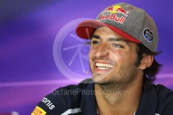 World © Octane Photographic Ltd. F1 Italian GP FIA Drivers’ Press Conference, Monza, Italy. Thursday 1st September 2016. Scuderia Toro Rosso – Carlos Sainz. Digital Ref : 1695LB1D4298