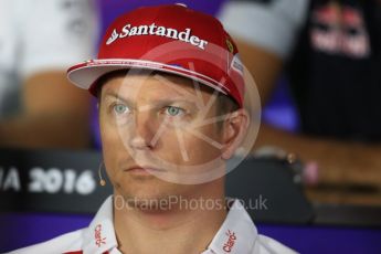 World © Octane Photographic Ltd. F1 Italian GP FIA Drivers’ Press Conference, Monza, Italy. Thursday 1st September 2016. Scuderia Ferrari – Kimi Raikkonen. Digital Ref : 1695LB1D4311