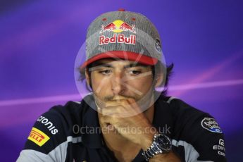 World © Octane Photographic Ltd. F1 Italian GP FIA Drivers’ Press Conference, Monza, Italy. Thursday 1st September 2016. Scuderia Toro Rosso – Carlos Sainz. Digital Ref : 1695LB1D4394