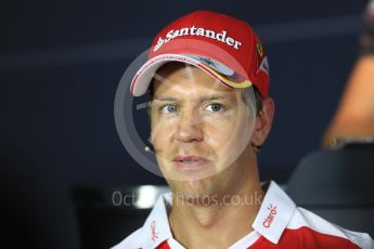 World © Octane Photographic Ltd. F1 Italian GP FIA Drivers’ Press Conference, Monza, Italy. Thursday 1st September 2016. Scuderia Ferrari – Sebastian Vettel. Digital Ref : 1695LB1D4414