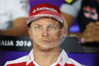 World © Octane Photographic Ltd. F1 Italian GP FIA Drivers’ Press Conference, Monza, Italy. Thursday 1st September 2016. Scuderia Ferrari – Kimi Raikkonen. Digital Ref : 1695LB1D4422