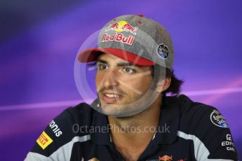 World © Octane Photographic Ltd. F1 Italian GP FIA Drivers’ Press Conference, Monza, Italy. Thursday 1st September 2016. Scuderia Toro Rosso – Carlos Sainz. Digital Ref : 1695LB1D4427