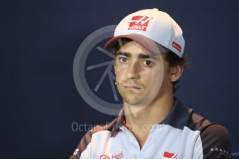 World © Octane Photographic Ltd. F1 Italian GP FIA Drivers’ Press Conference, Monza, Italy. Thursday 1st September 2016. Haas F1 Team - Esteban Gutierrez. Digital Ref : 1695LB1D4440