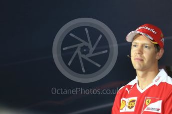 World © Octane Photographic Ltd. F1 Italian GP FIA Drivers’ Press Conference, Monza, Italy. Thursday 1st September 2016. Scuderia Ferrari – Sebastian Vettel. Digital Ref : 1695LB2D5340